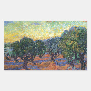 Vincent Van Gogh Olive Grove Impressionism Art Rectangular Sticker