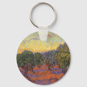 Vincent van Gogh - Olive Grove, Orange Sky Key Ring