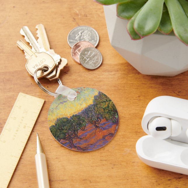 Vincent van Gogh - Olive Grove, Orange Sky Key Ring (Desk)