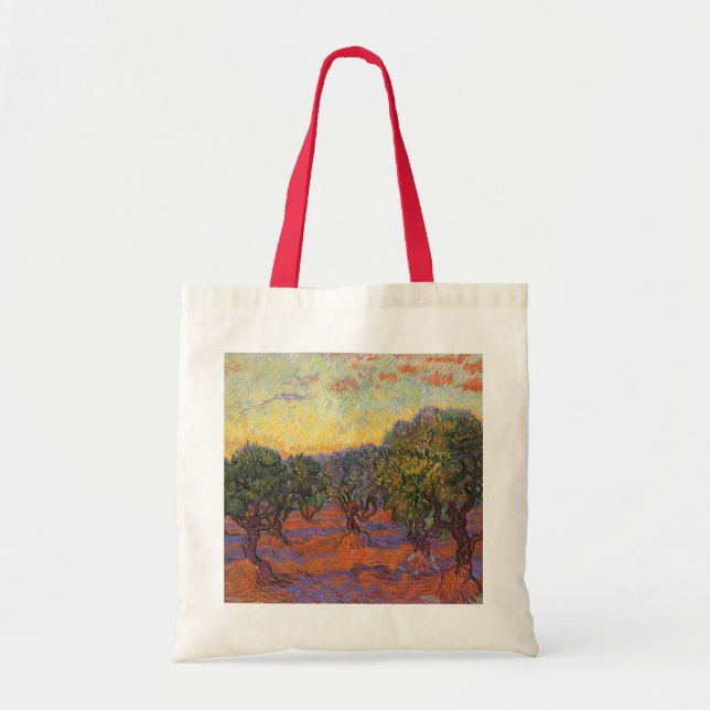 Vincent van Gogh - Olive Grove, Orange Sky Tote Bag (Front)