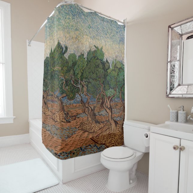 Vincent van Gogh - Olive Grove Shower Curtain (In Situ)