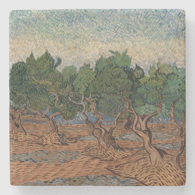 Vincent van Gogh - Olive Grove Stone Coaster (Front)