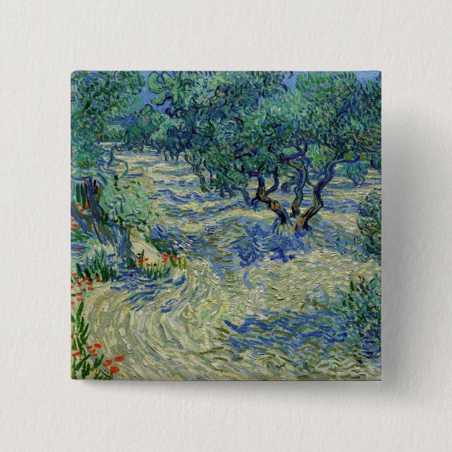 Vincent van Gogh - Olive Orchard 15 Cm Square Badge (Front)