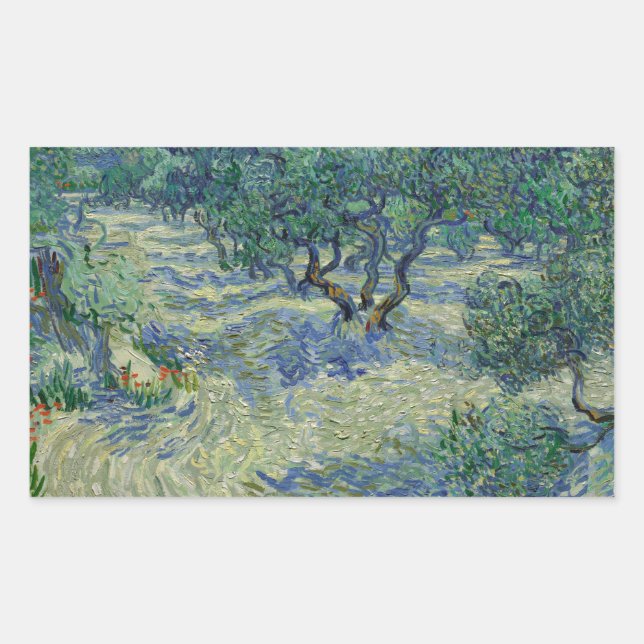 Vincent van Gogh - Olive Orchard Rectangular Sticker (Front)