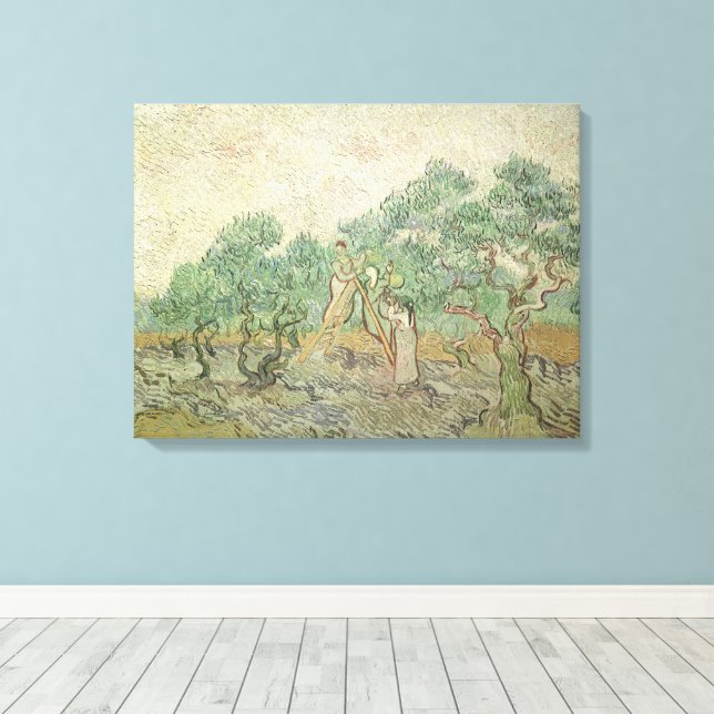 Vincent van Gogh - Olive Picking Canvas Print (Insitu(Wood Floor))