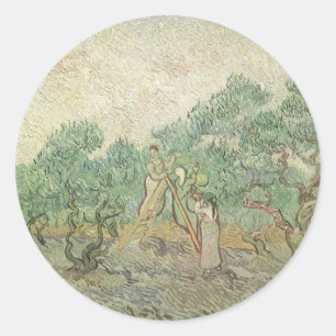Vincent van Gogh - Olive Picking Classic Round Sticker
