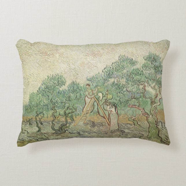 Vincent van Gogh - Olive Picking Decorative Cushion (Front)