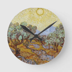 Vincent van Gogh   Olive Trees, 1889 Round Clock