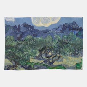 Vincent van Gogh - Olive Trees, Alpilles Mountains Tea Towel