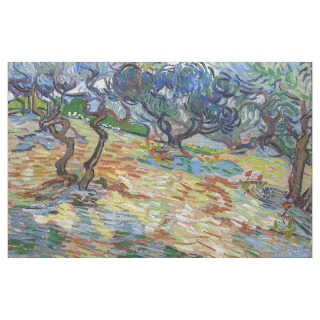 Vincent van Gogh - Olive Trees: Bright blue sky Fabric (Yard)