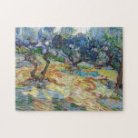 Vincent van Gogh - Olive Trees: Bright blue sky Jigsaw Puzzle<br><div class="desc">Olive Trees: Bright blue sky - Vincent van Gogh,  1889</div>