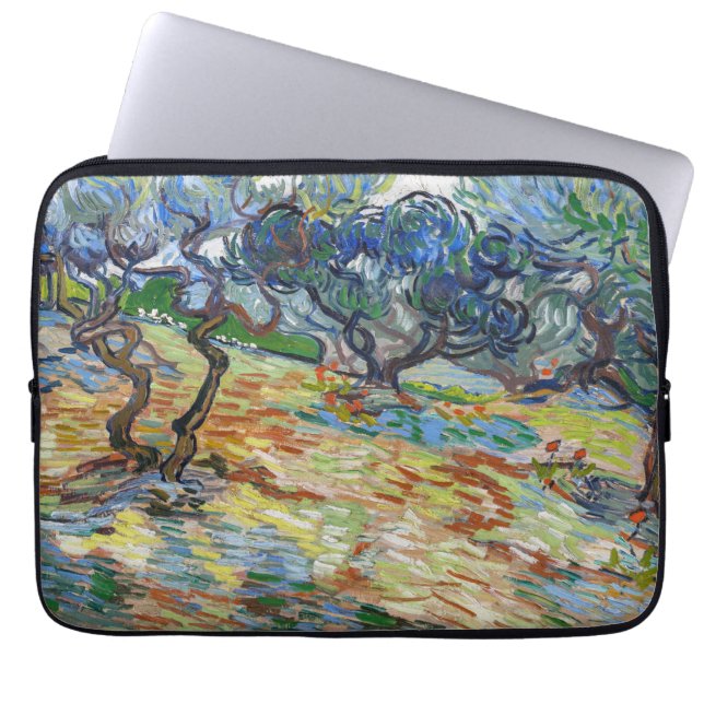 Vincent van Gogh - Olive Trees: Bright blue sky Laptop Sleeve (Front)