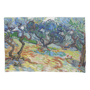 Vincent van Gogh - Olive Trees: Bright blue sky Pillowcase