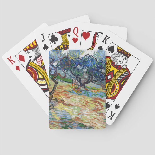 Vincent van Gogh - Olive Trees: Bright blue sky Playing Cards (Back)