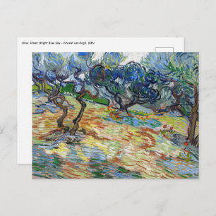 Vincent van Gogh - Olive Trees: Bright blue sky Postcard
