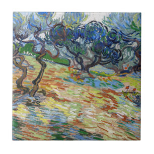 Vincent van Gogh - Olive Trees: Bright blue sky Tile