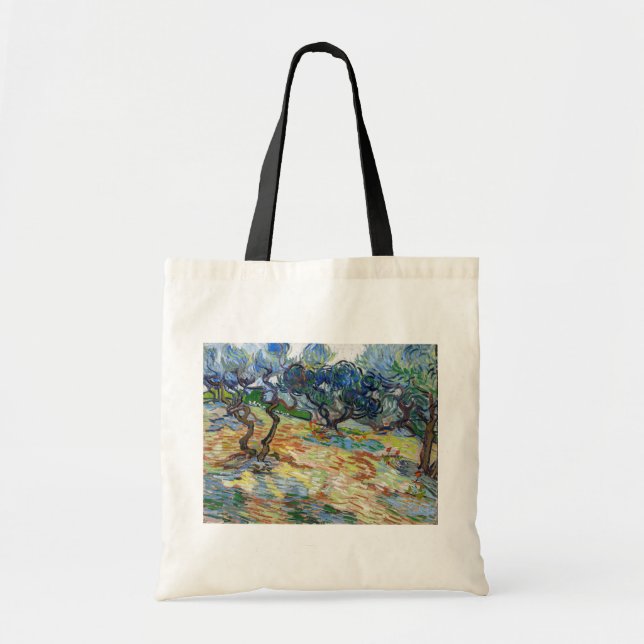 Vincent van Gogh - Olive Trees: Bright blue sky Tote Bag (Front)
