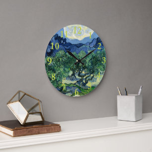 Vincent Van Gogh Olive Trees Mountain Landscape Large Clock