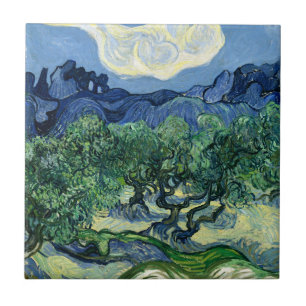 Vincent Van Gogh Olive Trees Mountain Landscape Tile