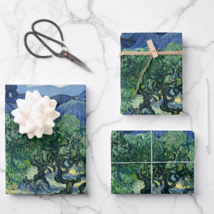 Vincent Van Gogh Olive Trees Mountain Landscape Wrapping Paper Sheet