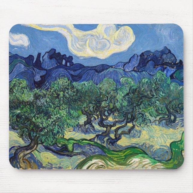 Vincent van Gogh - Olive Trees with the Alpilles Mouse Mat (Front)