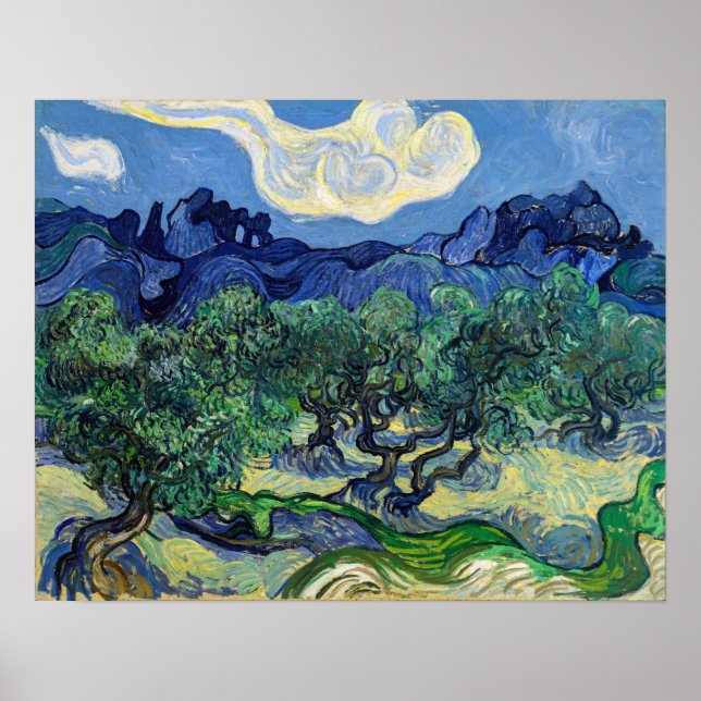 Vincent van Gogh - Olive Trees with the Alpilles Poster (Front)