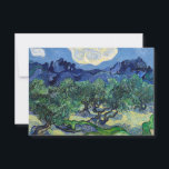 Vincent van Gogh - Olive Trees with the Alpilles Thank You Card<br><div class="desc">Olive Trees with the Alpilles in the Background - Vincent van Gogh,  1889</div>