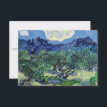 Vincent van Gogh - Olive Trees with the Alpilles Thank You Card<br><div class="desc">Olive Trees with the Alpilles in the Background - Vincent van Gogh,  1889</div>