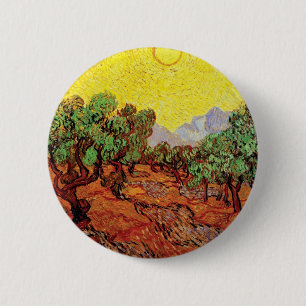 Vincent Van Gogh - Olive Trees With Yellow Sky 6 Cm Round Badge