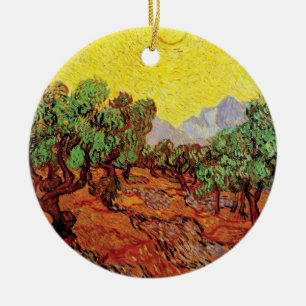 Vincent Van Gogh - Olive Trees With Yellow Sky Ceramic Tree Decoration