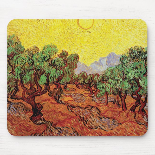 Vincent Van Gogh - Olive Trees With Yellow Sky Mouse Mat (Front)