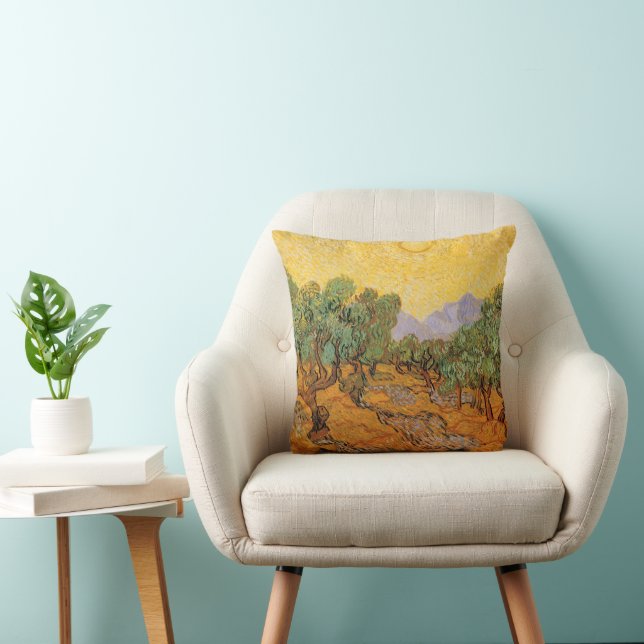 Vincent van Gogh - Olive Trees, Yellow Sky and Sun Cushion (Chair)