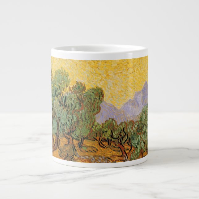 Vincent van Gogh - Olive Trees, Yellow Sky and Sun Large Coffee Mug (Front)