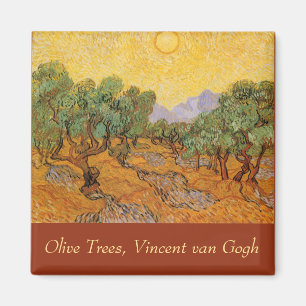 Vincent van Gogh - Olive Trees, Yellow Sky and Sun Magnet