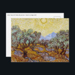 Vincent van Gogh - Olive Trees, Yellow Sky and Sun Postcard<br><div class="desc">Olive Trees with Yellow Sky and Sun / Oliviers avec ciel jaune et soleil - Vincent van Gogh,  1889</div>