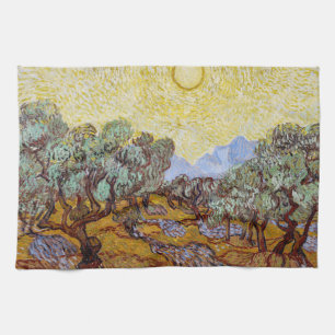 Vincent van Gogh - Olive Trees, Yellow Sky and Sun Tea Towel