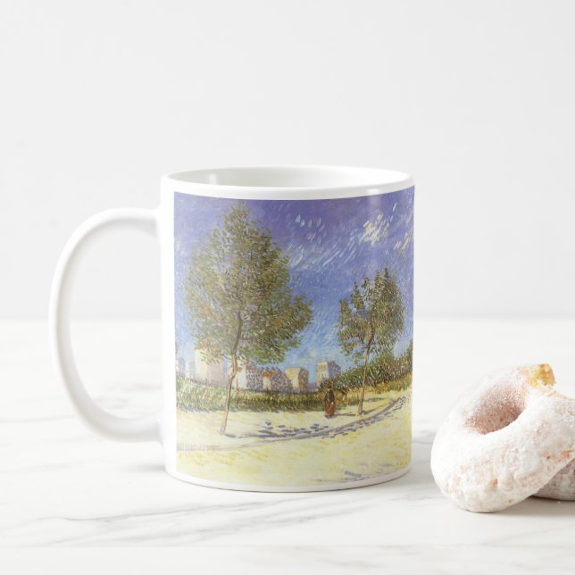 Vincent van Gogh - On the Outskirts of Paris Coffee Mug (With Donut)