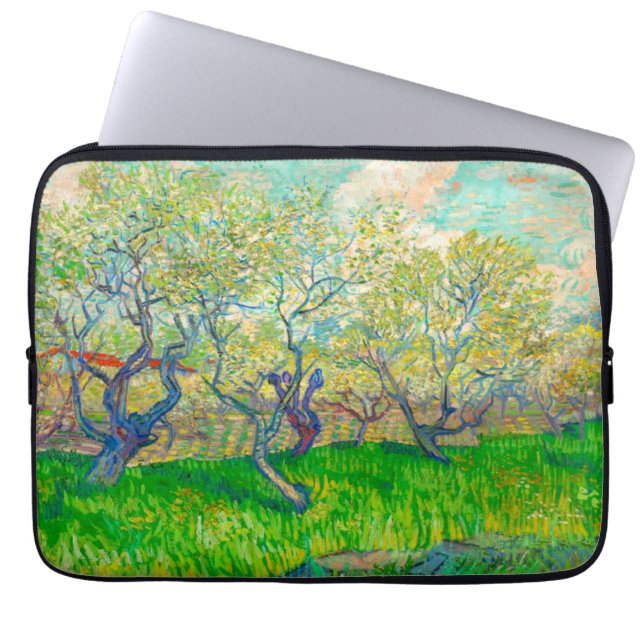 Vincent van Gogh Orchard in Blossom Laptop Sleeve (Front)