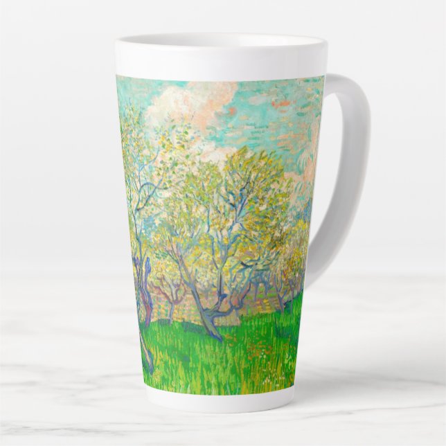 Vincent van Gogh Orchard in Blossom Latte Mug (Right Angle)