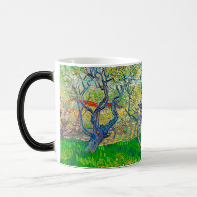 Vincent van Gogh Orchard in Blossom Magic Mug (Left)