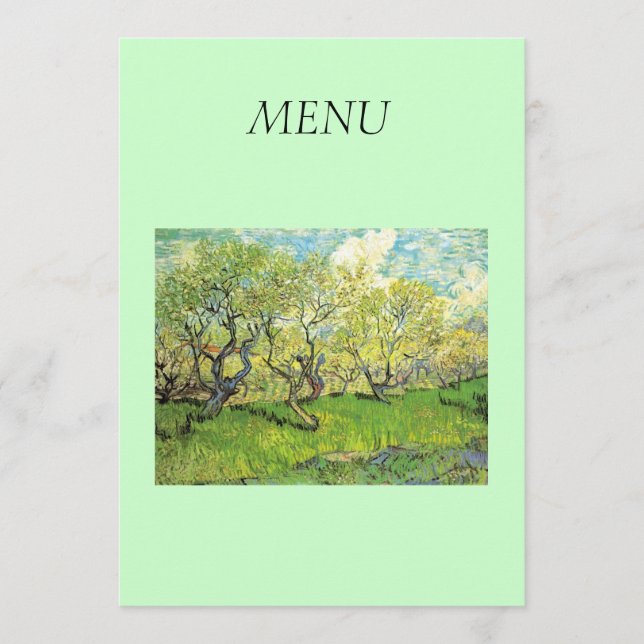 Vincent van Gogh,Orchard in Blossom Menu (Front)