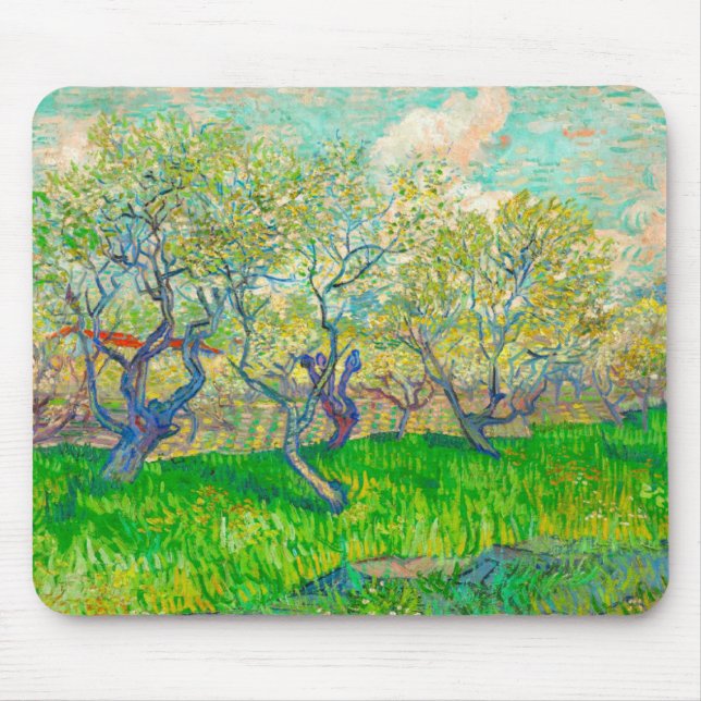 Vincent van Gogh Orchard in Blossom Mouse Mat (Front)