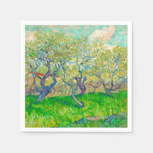 Vincent van Gogh Orchard in Blossom Napkin