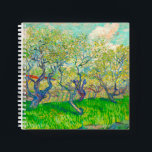 Vincent van Gogh Orchard in Blossom Notebook<br><div class="desc">Notebook featuring Vincent van Gogh’s oil painting Orchard in Blossom (1889). Beautiful plum trees blossom their leaves and fruit in Arles,  France.  A wonderful gift for lovers of Post-Impressionism and Dutch art collectors!</div>