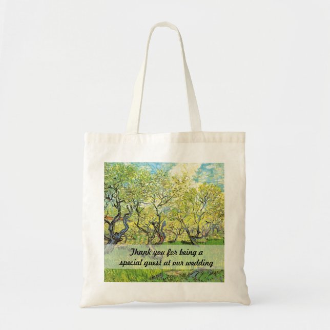 Vincent van Gogh,Orchard in Blossom Tote Bag (Front)