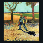 Vincent Van Gogh - Painter On His Way To Work Poster<br><div class="desc">This oil on canvas from 1888, also known as Self Portrait on the Road to Tarascon, a commune in France, depicts Van Gogh as a travelling painter complete with straw hat, painting equipment and a walking stick - accompanied by his prominent shadow. This painting was destroyed by fire in World...</div>