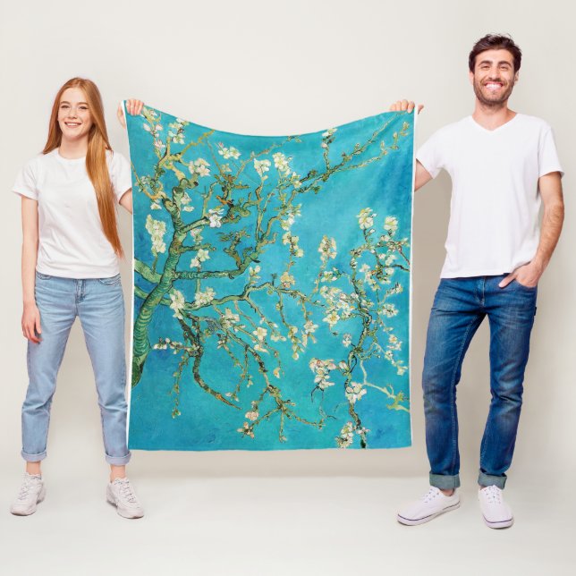 Vincent Van Gogh painting Almond Blossoms Fleece Blanket (In Situ)