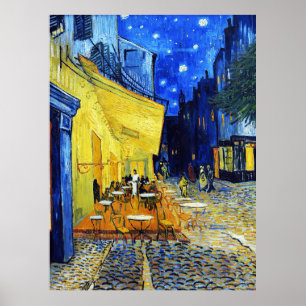 Vincent Van Gogh painting Cafe Terrace at Night Poster