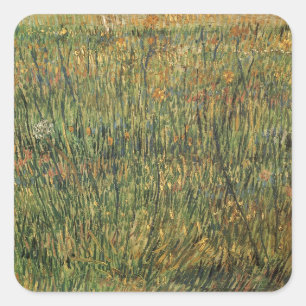 Vincent van Gogh - Pasture in Bloom Square Sticker