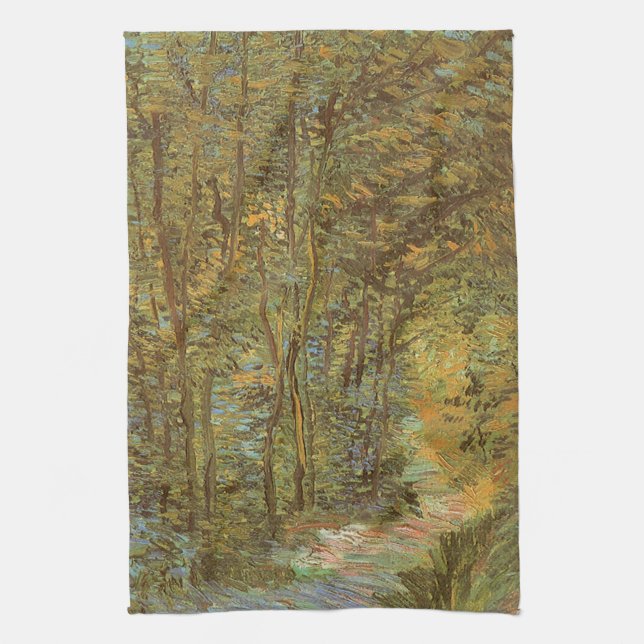 Vincent van Gogh - Path in the Woods Tea Towel (Vertical)